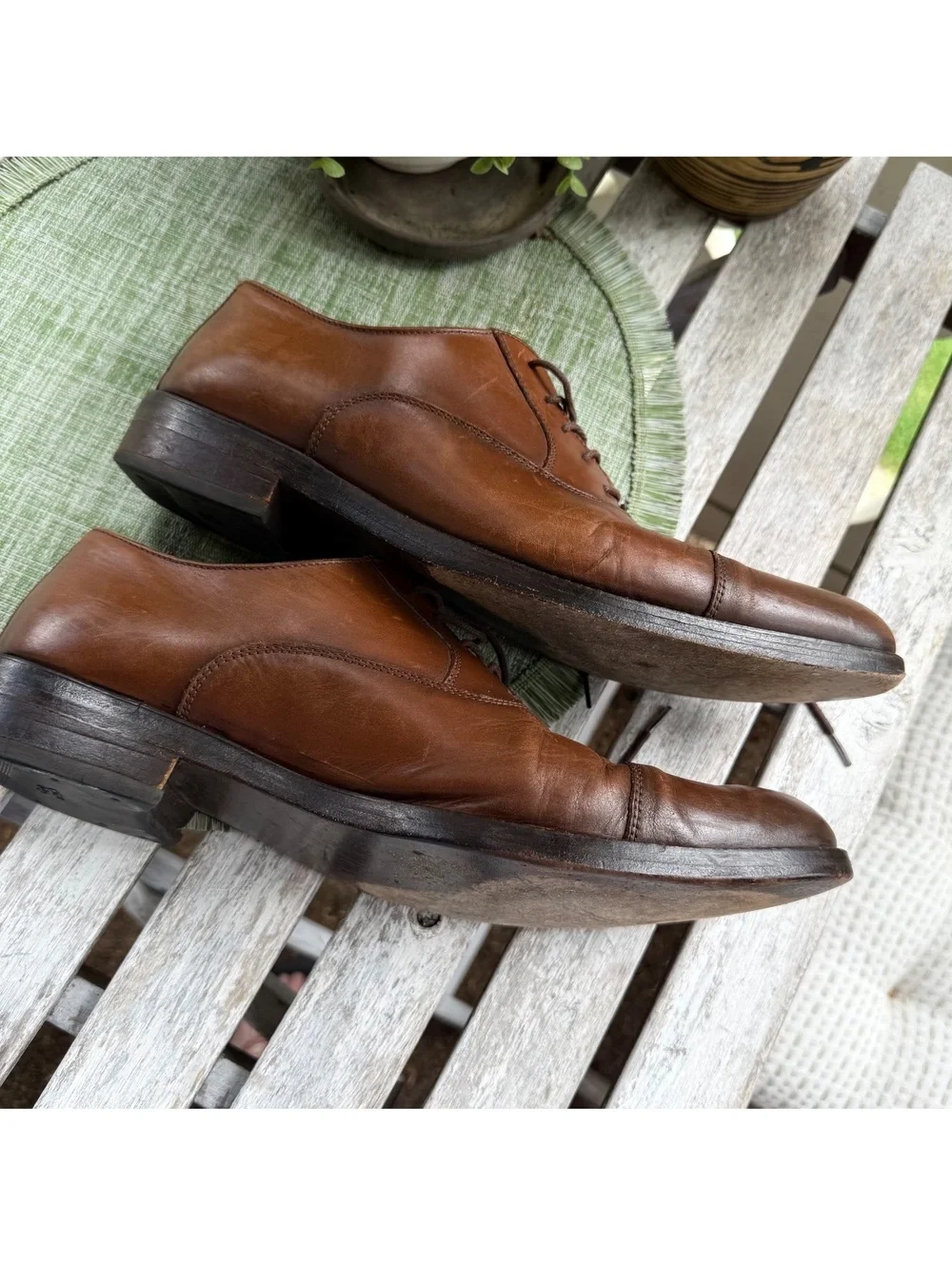 To Boot New York “Adam Derrick” Cap-Toe Oxfords — Brown Leather, Made in Italy